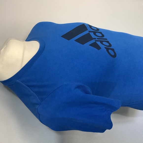 Adidas Spellout Crew Neck T Shirt - Size XS - Royal Blue - P2P 16” - Picture 4 of 7